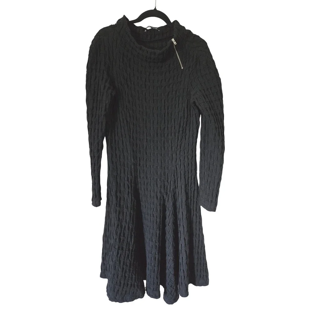 Rostfrei Anett Rostel Black Textured Dress Avant Garde Art To Wear Lagenlook